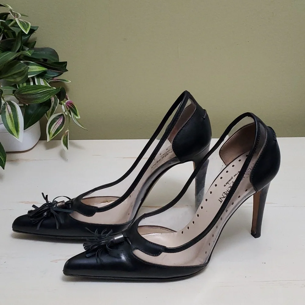 Yves Saint Laurent | Rive Gauche Black Leather Pumps With Tassels Sz 38